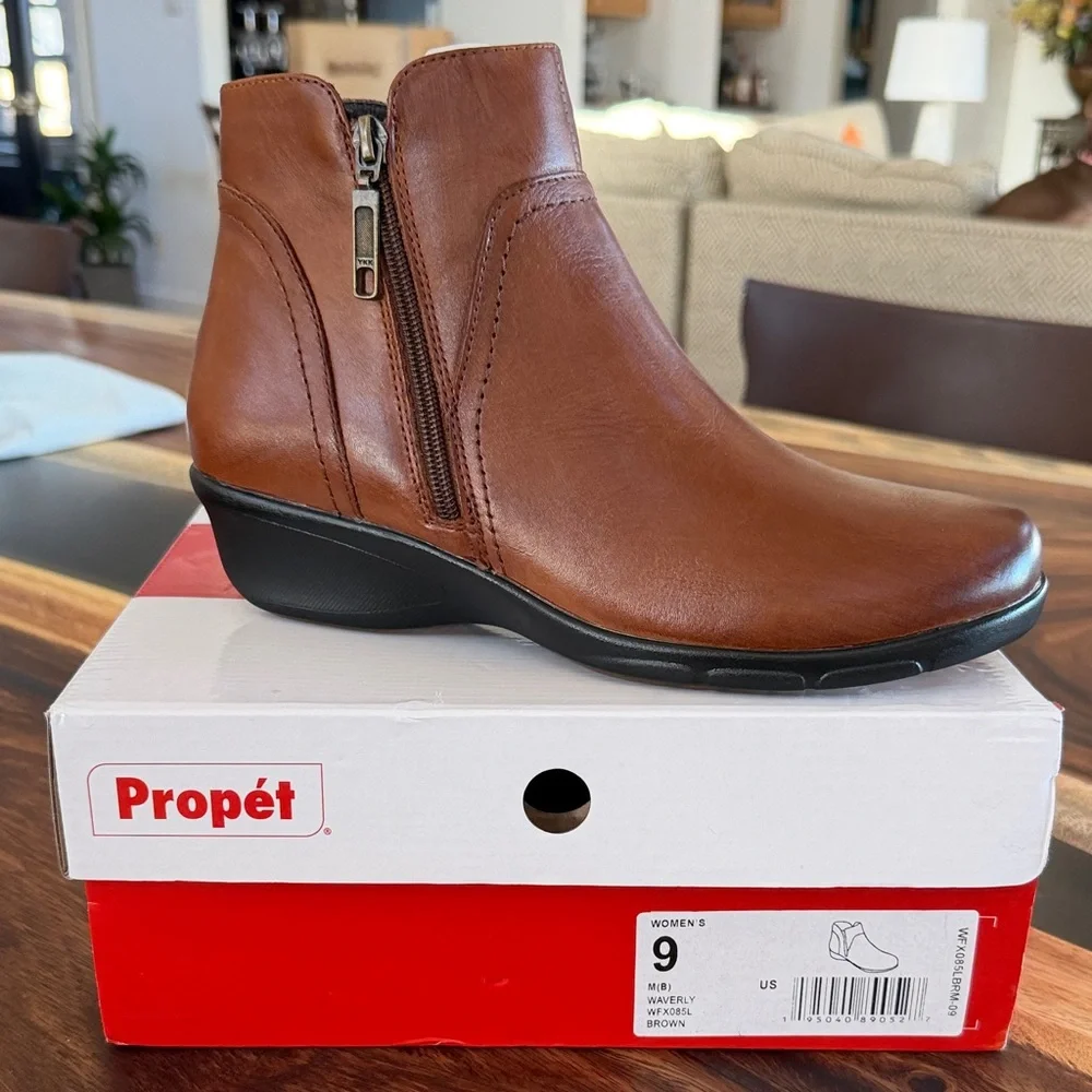 NITB-Propet Women's Tan Ankle Booties Size 9 - Picture 1 of 9